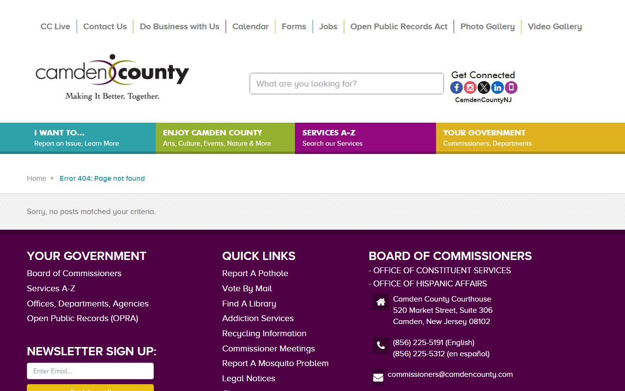 Camden County Clerk office for Camden County bankruptcy records