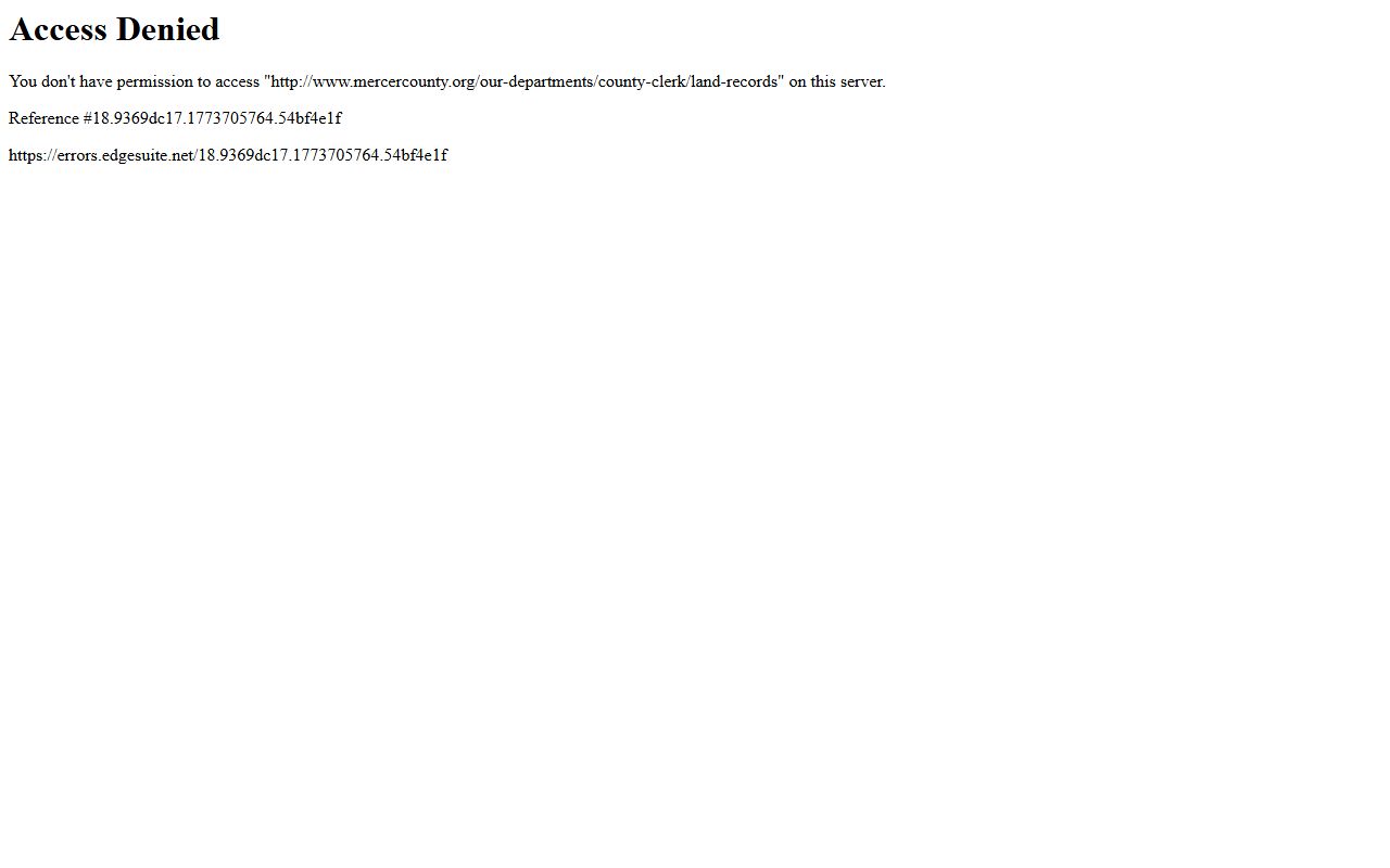 Mercer County resource page for bankruptcy records in Trenton